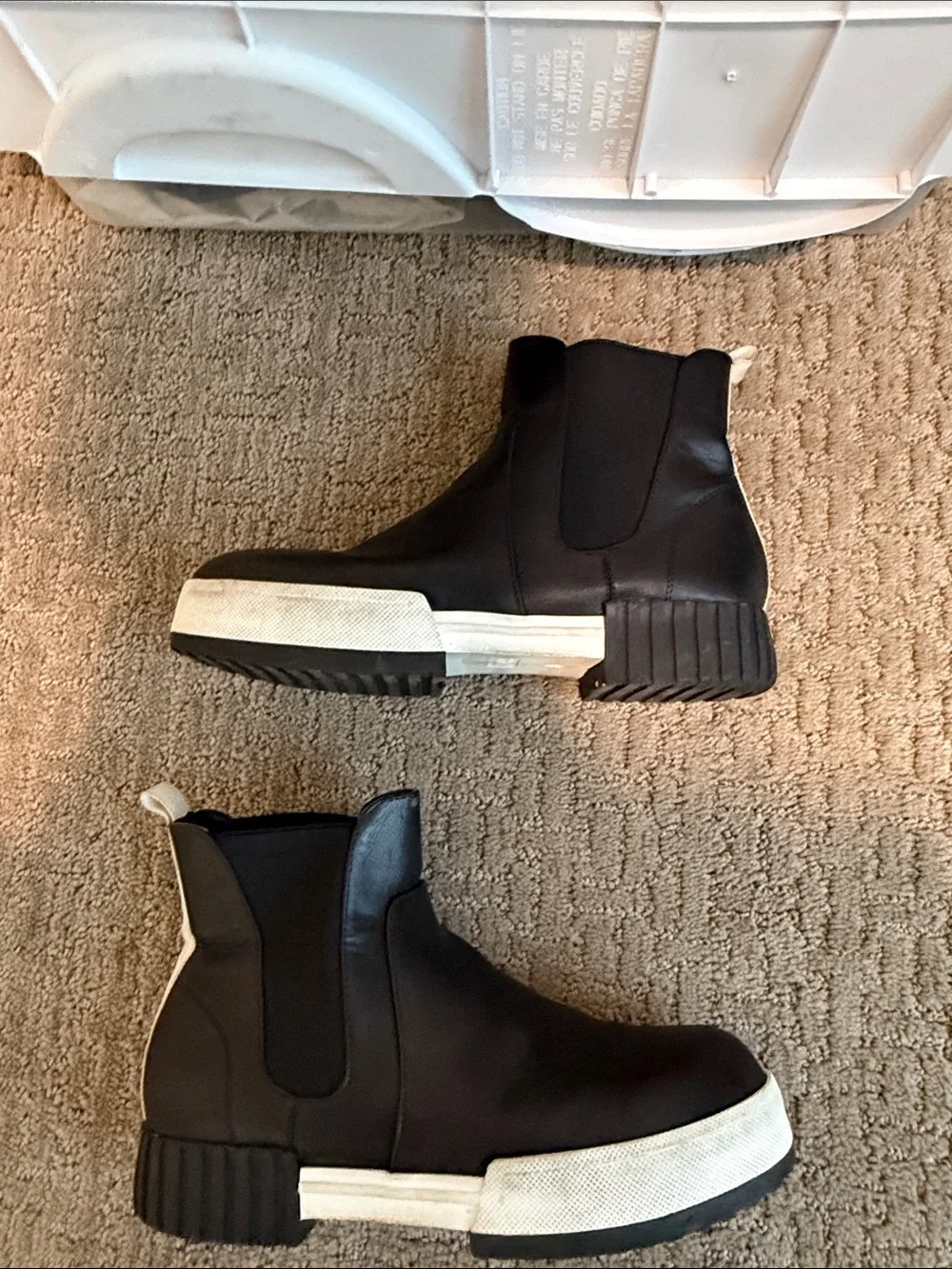 MIA Black Ankle Booties with White Sole